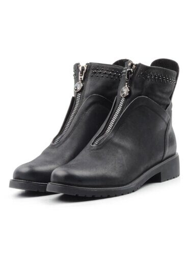D19-1263 BLACK Ботинки женские (натуральная кожа (нубук), байка) размер 40
