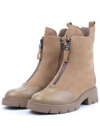 04-M2-524 KHAKI Ботинки зимние женские (натуральная кожа, натуральный мех) размер 39