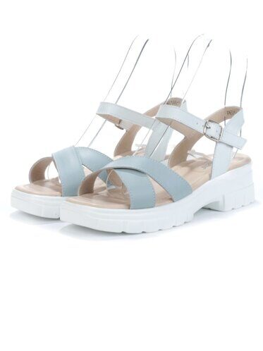 08-PED146-3 BLUE/GRAY Босоножки женские (натуральная кожа) размер 39 идет на 38 российский